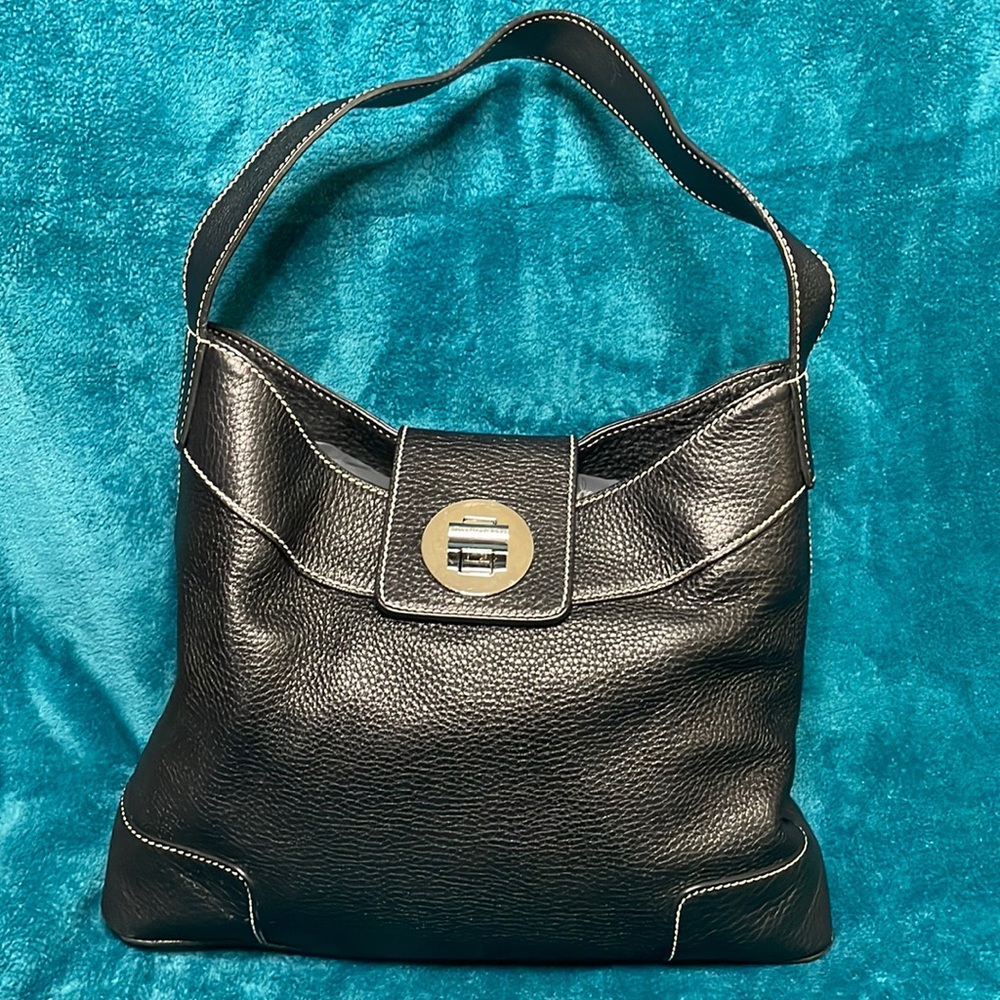 Tiffany & Co Black Leather Hobo Shoulder Bag Purse
